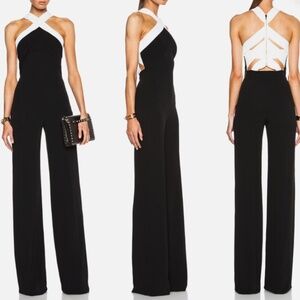 Roland Mouret Shotwick Cage-Back Two-Tone Jumpsuit Resort 2015 Collection